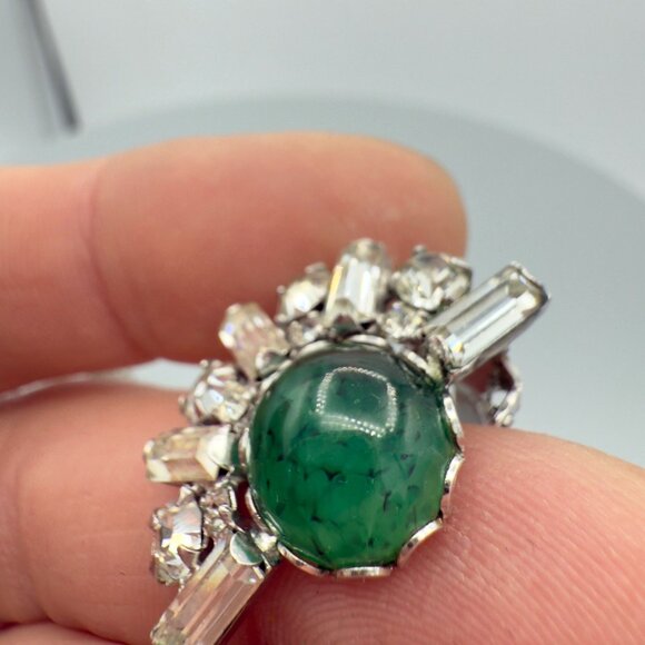 Vintage Christian Dior For Kramer Gripoix Rhinestone Earrings Note - Picture 11 of 14